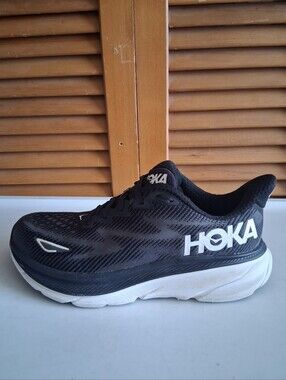 Hoka Clifton 9 BWHT Black White Women's Running Shoe * Size: 7.5B